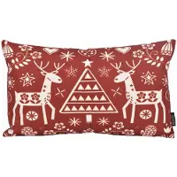 Gek op kussens! Sierkussen reindeer print | 30 x 50 cm | katoen/linnen