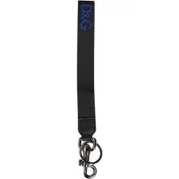 Dolce&Gabbana Zwarte Blauwe DG Logo Polyester Messing Houder Sleutelhanger Sleutelring