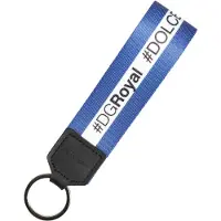 Dolce&Gabbana Witte Blauwe Logo Polyester PVC Houder Sleutelhanger Sleutelring