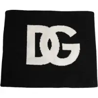 Dolce&Gabbana Zwarte D&G Logo Kasjmier Gebreide Sjaal voor Mannen Één Maat