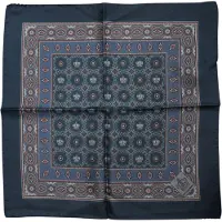 Dolce&Gabbana Blauwe Gedrukte Zijde Vierkante Mannen Foulard Sjaal