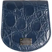 Dolce&Gabbana Blauwe Exotische Huid Munt Condom Houder Pocket Portemonnee