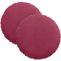 vidaXL Zitkussens 2 pcs Fluweel Wijnrood Ø30 x 13 cm