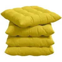 vidaXL Zitkussens 4 st Stof Licht Geel 40 x 40 x 6 cm