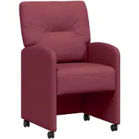 vidaXL Eetkamerstoelen met wielen 2 st Stof Wijnrood 57 x 67 x 95 cm