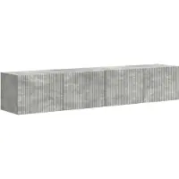 vidaXL TV Wandkast 2 st Betongrijs Bewerkt hout