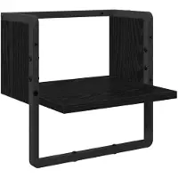 vidaXL Wandplank Muurmontage Zwart Eiken 30 x 25 x 30 cm Bewerkt hout