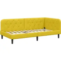 vidaXL Hoek Bed Frame Geel 90 x 190 cm Fluweel