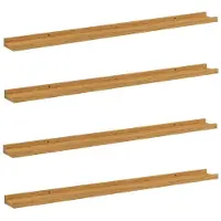 vidaXL Wandplank Muurmontage 4 st Beige 100 x 9 x 3 cm Bewerkt hout