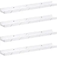 vidaXL Wandplank Muurmontage 4 st Wit Marmer 60 x 9 x 3 cm