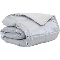 vidaXL Zomer Deken Zilver 220 x 240 cm Satijn en Microfiber