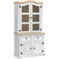vidaXL Dressoir Corona Wit 100 x 48,5 x 179 cm Massief grenenhout
