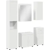 vidaXL Badkamermeubel Set TULUM 5 st Wit 60 x 34 x 63 cm Bewerkt hout