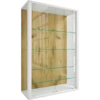 VCM Glasvitrine hängend, Vitrine Glas mit ESG-Sicherheitsglas, Maße: H. 91 x B. 60 x T. 25 cm, Hängevitrine Glas, modern und platzsparend, Glas Vitrinenschrank - Udina L