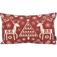 Gek op kussens! Reindeer print | 30 x 50 cm | kussenhoes | katoen/linnen