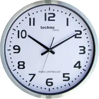 Technoline , WT 8995 Jumbo radiogestuurde wandklok, Ø 50 cm, metalen frame, zilver