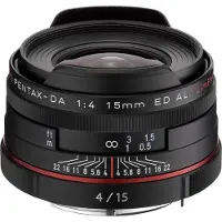 Pentax 15mm F/4.0 zwart ED AL Limited HD DA