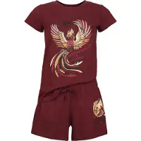 Harry Potter Pyjama - Order Of The Phoenix - S tot 3XL - voor Vrouwen - wijnrood - Maat M