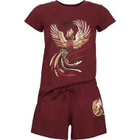Harry Potter Pyjama - Order Of The Phoenix - S tot 3XL - voor Vrouwen - wijnrood - Maat 3XL