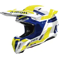 Airoh Twist 3 Dynasty, motorcrosshelm ,Blauw/Wit/Neon-Geel ,XL