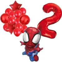 Amscan Spidey ballonnen pakket - 72x47cm - 2 jaar - Folie Ballon set - Spiderman - Themafeest - Verjaardag - Ballonnen - Versiering - Helium ballon