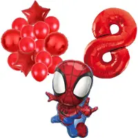 Amscan Spidey ballonnen pakket - 72x47cm - Folie Ballon set - Spiderman - Themafeest - 8 jaar - Verjaardag - Ballonnen - Versiering - Helium ballon