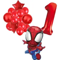 Amscan Spidey ballonnen pakket - 72x47cm - Folie Ballon set - Spiderman - Themafeest - 1 jaar - Verjaardag - Ballonnen - Versiering - Helium ballon