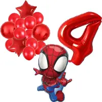 Amscan Spidey ballonnen pakket - 72x47cm - Folie Ballon set - Spiderman - Themafeest - 4 jaar - Verjaardag - Ballonnen - Versiering - Helium ballon