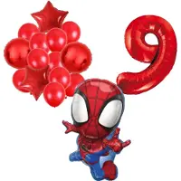 Amscan Spidey ballonnen pakket - 72x47cm - Folie Ballon set - Spiderman - Themafeest - 9 jaar - Verjaardag - Ballonnen - Versiering - Helium ballon