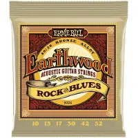 Ernie Ball Earthwood Rock & Blues - Akoestische Gitaarsnaren - 80/20 Bronze - Plain G - 10-13-17-30-42-52