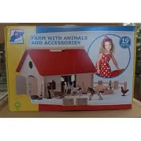 Woody - boerderij stal met dieren en accessoires - 19-delig
