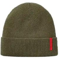 The Mountain Studio - Cashmere Mix Rib Beanie - Muts One Size, olijfgroen