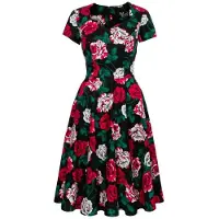 Hell Bunny - Rockabilly Maxi-jurk - Paint me Roses Jurk - XS tot S - voor Vrouwen - meerkleurig | Maat XS