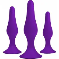 Power Escorts Anal Plug Box - Anale Butt Plugs 3-Pack - Siliconen - Paars