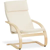 Homestyle4u Schommelstoel - Relaxfauteuil - met voetensteun - Hout Natuur
