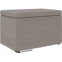 vidaXL Kruk Taupe 61 x 41 x 40 cm Stof en Geëngineerd Hout