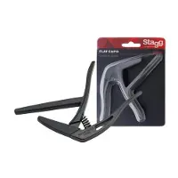 Stagg SCPX-FL BK - Vlakke Capo - Trigger Type voor klassieke gitaar