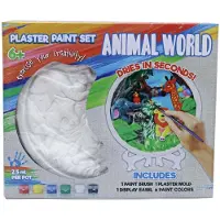 DIY Hobbypakket Gips Schilderen - Plaster Paint Set - - Penseel - Mal voor Gips - Schildersezel - 6 Kleuren Verf