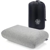DYNMC you Comfortabel Reiskussen en Outdoor Kussen incl. tas, Zachte OEKO-TEX bamboe hoes - Modern, stevig traagschuim kussen - Perfect Neksteunkussen, Nekkussen reizen, Kampeerkussen