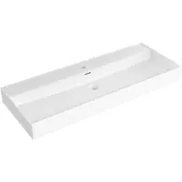 Saniclass Legend Meubelwastafel - 121x47x12cm - met overloop - 1 wasbak - 1 kraangat - keramiek - glans wit