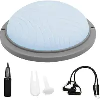 PROIRON Balanstrainer halve bal, halve gymnastiekbal, tot 300 kg belastbaar, gymnastiekbal, halve bal, balantrainer met expander en voetpomp voor fitness, stabiliteit, core training