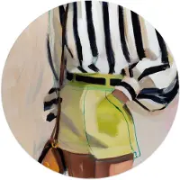 Reinders - Zomerse outfit - Glasschilderij Ø 50 cm - Groen