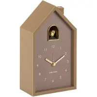Karlsson Modern Cuckoo Wekker | Met Koekoeksklok | 11.5x20x6cm | Mocha bruin