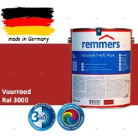 Remmers Induline T-670 PLUS Dekkende Houtbeits buiten – RAL 3000 Vuurrood – 5 L – Opvolger GW 310 Dekkend