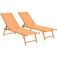 Sweeek - Set van 2 ligbedden van textileen met verstelbare rugleuning 4 posities - tropea