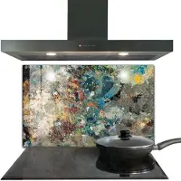 Tulup Achterwand Keuken - Olieverftextuur Spatplaat Keuken - 100 x 70 cm - Groente Foto Achterwand Keuken - Texturen en Patronen Keuken Achterwand - Kookplaat achterwand - Kookplaatachterwanden