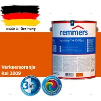 Remmers Induline T-670 PLUS Dekkende Houtbeits buiten – RAL 2009 Verkeersoranje – 5 L – Opvolger GW 310 Dekkend