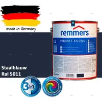 Remmers Induline T-670 PLUS Dekkende Houtbeits buiten – RAL 5011 Staalblauw – 5 L – Opvolger GW 310 Dekkend