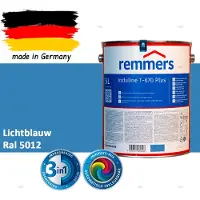 Remmers Induline T-670 PLUS Dekkende Houtbeits buiten – RAL 5012 Lichtblauw – 5 L – Opvolger GW 310 Dekkend