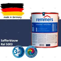 Remmers Induline T-670 PLUS Dekkende Houtbeits buiten – RAL 5003 Saffierblauw – 5 L – Opvolger GW 310 Dekkend
